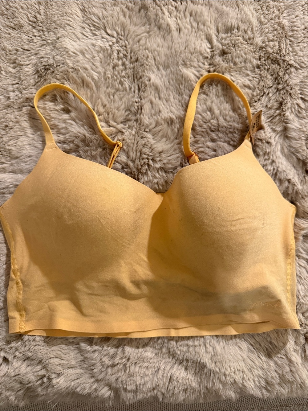 PINK Victoria's Secret Pale Yellow Seamless Bralette